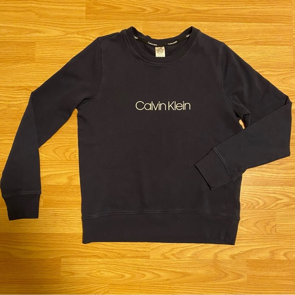 Calvin Klein pajama set size XS navy blue white cotton blend jogger long sleeve - Picture 2 of 14